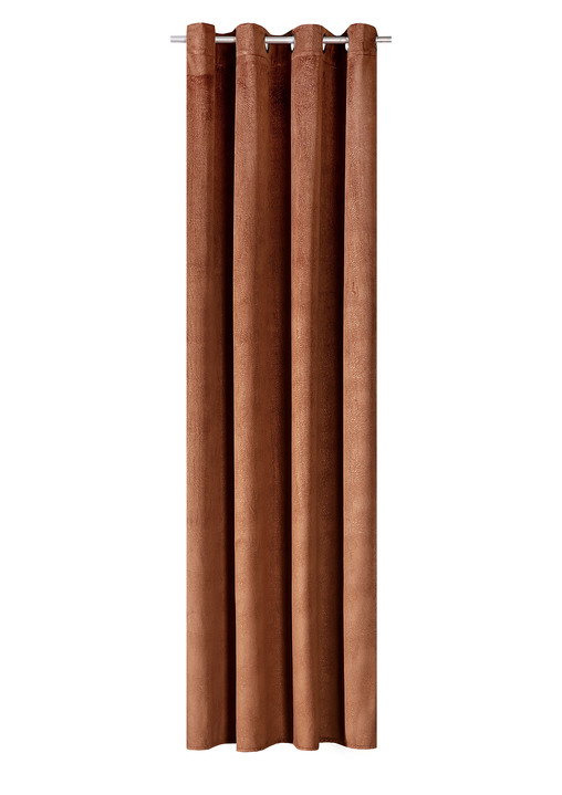 Klassisch - Energiespar-Verdunkelungsschals in Samtoptik, in Größe 364 (H150xB140 cm) bis 436 (H245xB140 cm), in Farbe BRONZE, in Ausführung Mit Ösen Ansicht 1