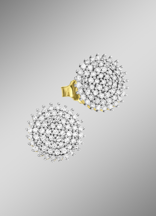 - Ohrstecker mit 124 Diamanten, in Farbe  Ansicht 1