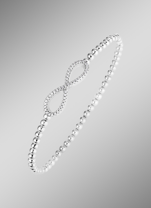 Halsketten & Armbänder - Kugelketten-Armband aus Silber 925/- fein mit Unendlichkeitssymbol, in Farbe  Ansicht 1