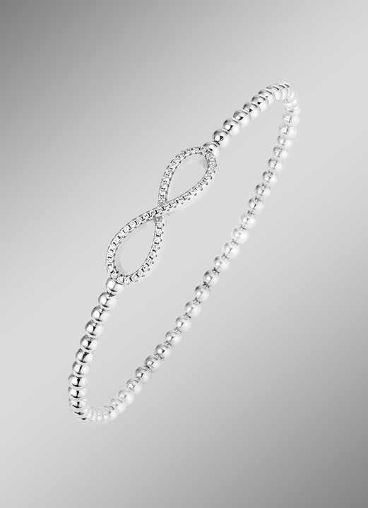 Halsketten & Armbänder - Kugelketten-Armband aus Silber 925/- fein mit Unendlichkeitssymbol, in Farbe  Ansicht 1
