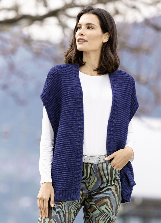 Jacken, Westen & Sets - Strickweste mit Alpaka-Anteil, in Größe L(44/46) bis XL(48/50), in Farbe MARINE Ansicht 1