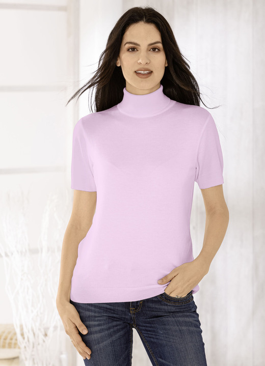 Pullover - Pulli in edel glänzender Qualität, in Größe 036 bis 052, in Farbe ROSÉ Ansicht 1
