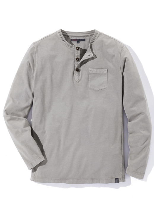 Hemden, Pullover & Shirts - Langarm-Shirt von „Paddock's“ in 3 Farben, in Größe 3XL (60) bis XXL (58), in Farbe GRAU Ansicht 1