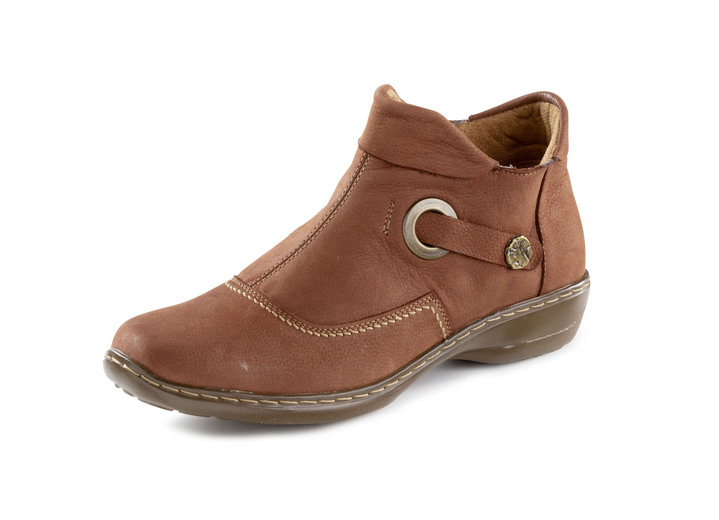 Komfortschuhe - ELENA EDEN Bootie mit Zierspange, in Größe 036 bis 042, in Farbe COGNAC Ansicht 1