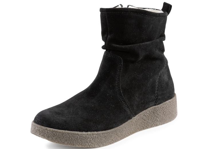 - ELENA EDEN Stiefelette aus weichem Veloursleder, in Größe 036 bis 042, in Farbe SCHWARZ Ansicht 1