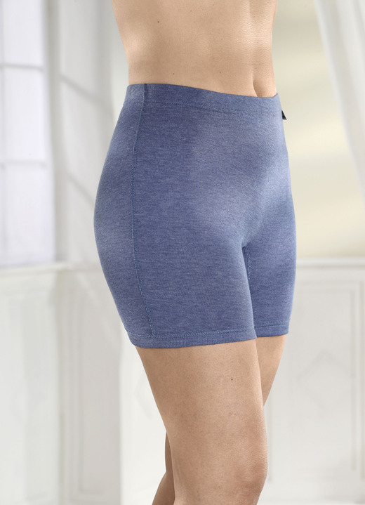 Slips - Zweierpack Permatherm Longpants, in Größe 3XL (56/58) bis XXL (52/54), in Farbe JEANSBLAU MELIERT Ansicht 1