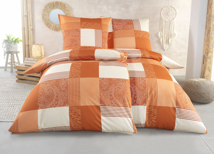 - Kuschelige Bettwäsche-Garnitur, in Größe 112 (80/80 cm + 135/200 cm) bis 115 (80/80 cm + 155/220 cm), in Farbe TERRA