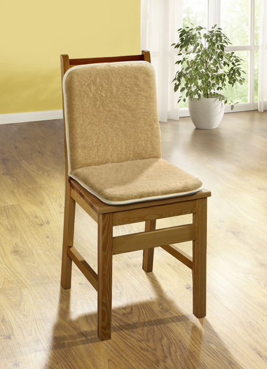 Wohnaccessoires - Sitzkissen mit Rücken aus reiner Schurwolle, in Farbe CAMEL Ansicht 1