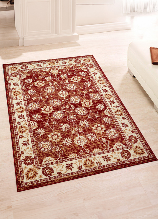 Klassisch - Brücken und Teppiche mit orientalischen Ranken- und Blütenmuster, in Größe 111 (60x110 cm) bis 288 (240x330 cm), in Farbe ROT Ansicht 1