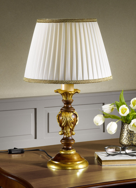 Lampen & Leuchten - Tischleuchte mit echt Blattgold, in Farbe NUSSBAUM-GOLD Ansicht 1