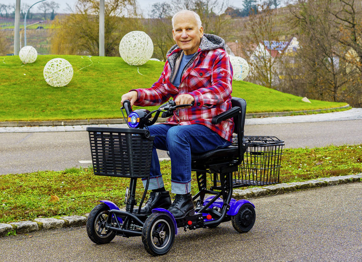 Mobilität - Entspannt durch den Alltag mit dem Econelo 4-Rad-Roller Premium Version, in Farbe BLAU Ansicht 1