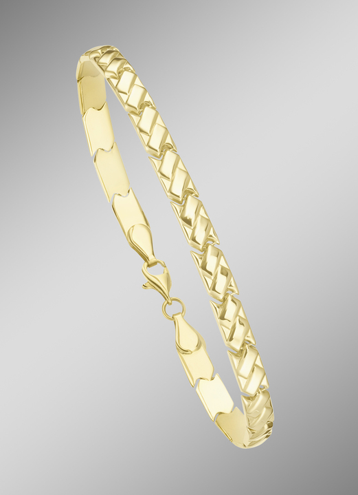 ohne Steine / mit Zirkonia - Elegantes, glänzendes Armband mit Karabiner, in Farbe  Ansicht 1