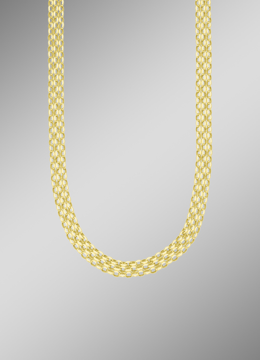 ohne Steine / mit Zirkonia - Halskette aus Gold, in Farbe  Ansicht 1
