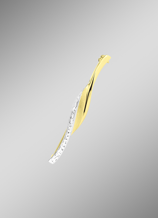 ohne Steine / mit Zirkonia - Diamantierte Anstecknadel in Tricolor, in Farbe  Ansicht 1
