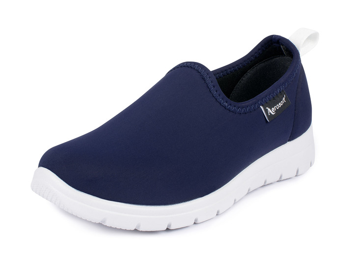 Komfortschuhe - Slipper mit elastischem Einschlupf, in Größe 036 bis 042, in Farbe BLAU Ansicht 1