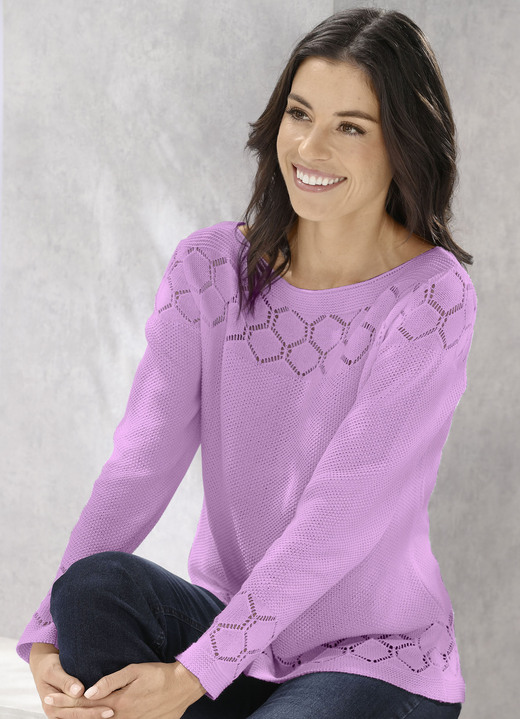 Pullover - Pullover mit nachhaltig recycelter Baumwolle, in Größe 036 bis 052, in Farbe ROSENHOLZ Ansicht 1