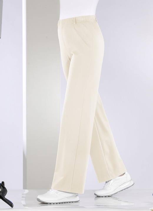Hosen - Hose in modischer Palazzo-Form, in Größe 018 bis 054, in Farbe BEIGE Ansicht 1
