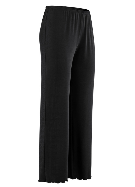 Hosen - Weich fließende, 7/8-lange Hose, in Größe 036 bis 060, in Farbe SCHWARZ Ansicht 1