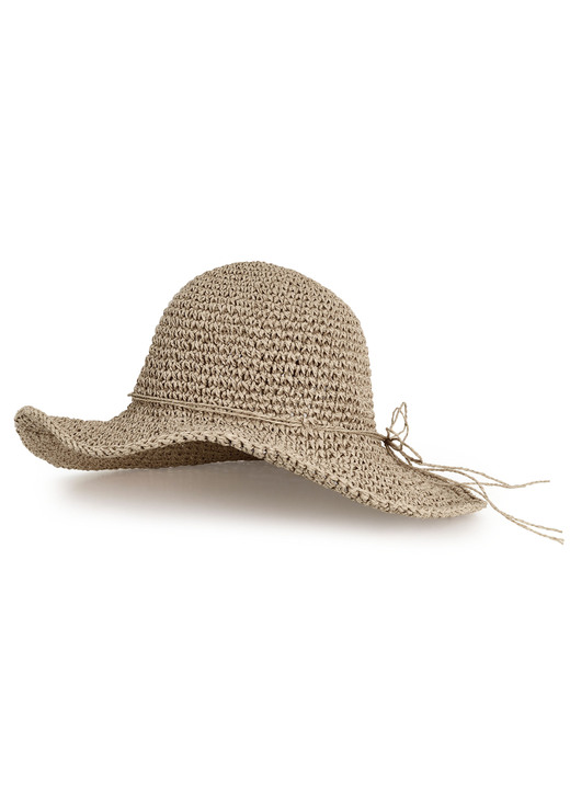 Mützen & Hüte - Sommerlicher Damen-Hut aus Papierstroh mit Zierkordel, in Farbe CAMEL Ansicht 1