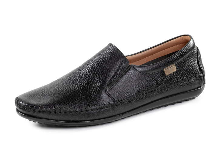 Slipper & Schnürschuhe - GINO GALANTE Mokassin-Slipper aus weichem Nappaleder, in Größe 040 bis 046, in Farbe SCHWARZ Ansicht 1