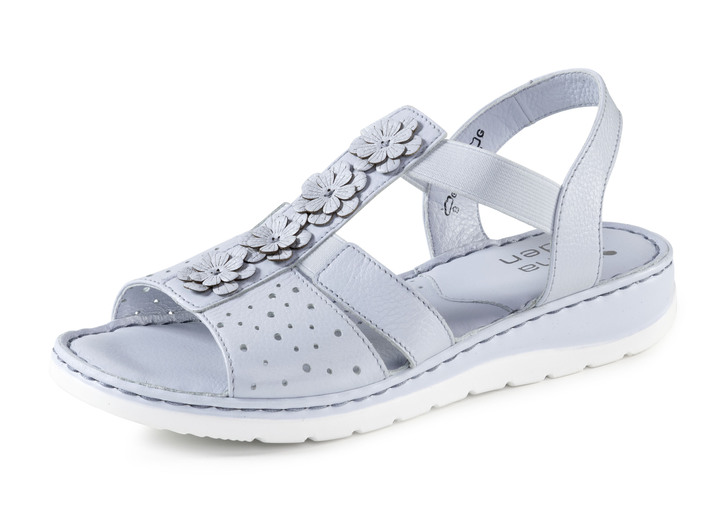 Komfortschuhe - ELENA EDEN, sommerliche Damen-Sandalen, Weite G, aus Leder, in Größe 036 bis 042, in Farbe BLEU Ansicht 1