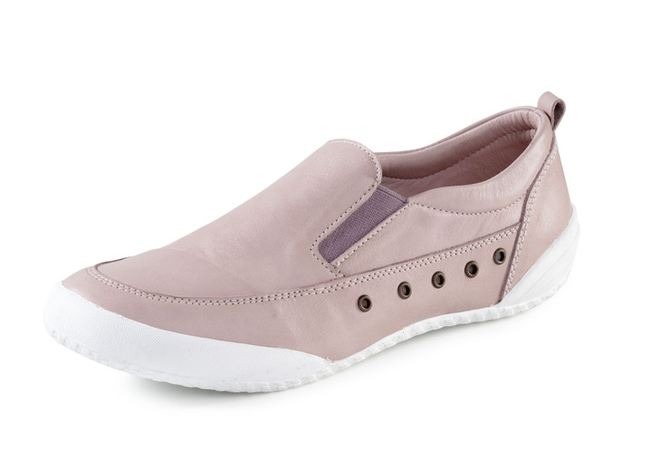 Slipper & Schnürschuhe - ELENA EDEN Slipper aus Nappaleder mit Zierösen, in Größe 036 bis 042, in Farbe ROSÉ Ansicht 1