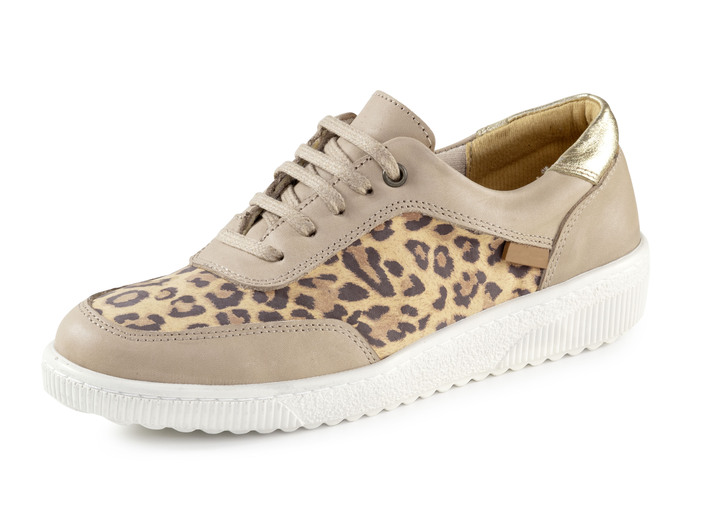 Komfortschuhe - ELENA EDEN Schnürschuh mit cognacfarbenem Leo-Print, in Größe 036 bis 042, in Farbe CAMEL-GOLD Ansicht 1
