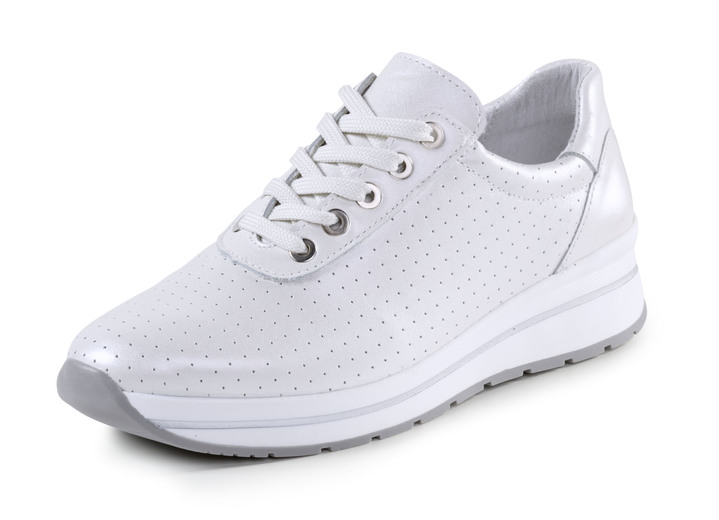 Komfortschuhe - ELENA EDEN Sneaker mit Zierperforation, in Größe 035 bis 041, in Farbe PERLWEISS Ansicht 1