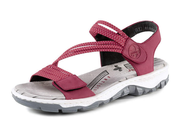 Sandaletten & Pantoletten - Rieker, sportliche Damen-Sandalen, mit zwei Klettspangen, in Größe 036 bis 042, in Farbe ROT Ansicht 1
