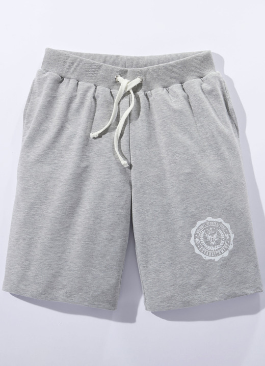 Sport- & Freizeitmode - Shorts in 3 Farben, in Größe 046 bis 060, in Farbe SILBERGRAU MELIERT Ansicht 1
