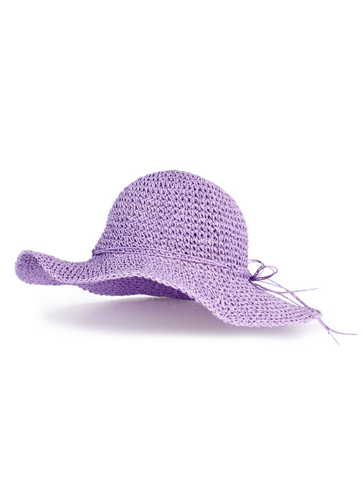 Mützen & Hüte - Hut aus knautschbarem Papierstroh mit Zierkordel, in Farbe FLIEDER Ansicht 1