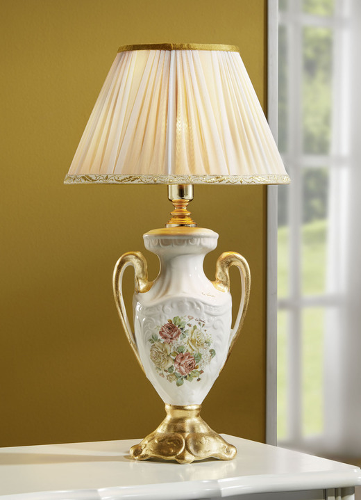 Lampen & Leuchten - Tischleuchte mit echter Blattgoldauflage, in Farbe CREME-GOLD