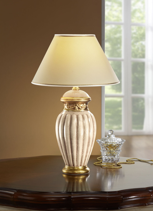 Lampen & Leuchten - Tischleuchte mit echter Blattgoldauflage, in Farbe BEIGE-GOLD Ansicht 1