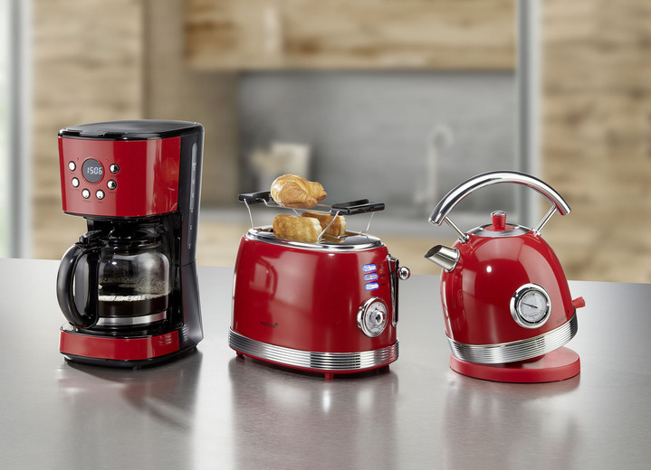Küchengeräte-Serien - Korona Frühstücksserie im Retro-Design, in Farbe ROT, in Ausführung Kaffeemaschine Ansicht 1