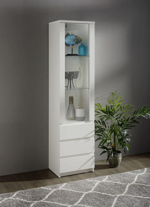 Vitrinen & Highboards - Vitrine in modernem Design, in Farbe WEISS Ansicht 1