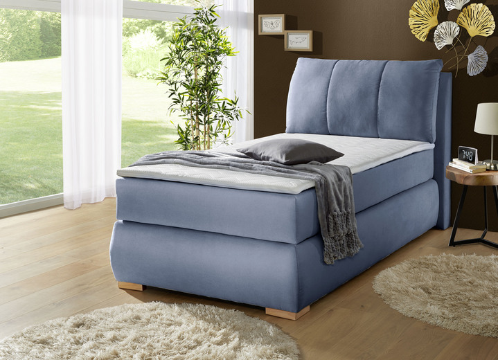 Betten - Boxspringbett mit Topper, in Farbe BLAU Ansicht 1
