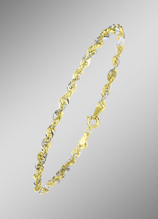 Schmuck & Uhren - Stilvolle Kordelketten-Garnitur aus Gold 585/- fein, in Farbe , in Ausführung Armband Ansicht 1