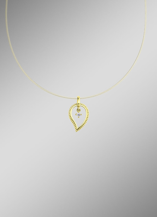 mit Diamanten - Edler Anhänger aus Gold 585/- fein mit Brillant, in Farbe  Ansicht 1