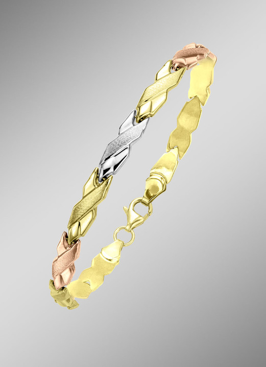 ohne Steine / mit Zirkonia - Armband in Tricolor, in Farbe  Ansicht 1