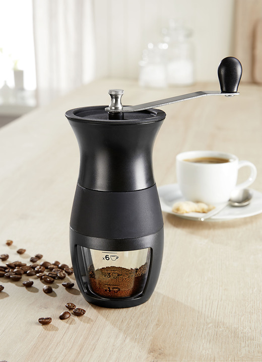 Haushaltshelfer - Kaffeemühle mit Kegelmahlwerk aus Porzellan, in Farbe SCHWARZ