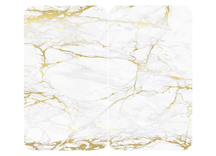 Haushaltshelfer - Herdabdeckplatten/Wandblende, Motiv Marmor gold, in Farbe MARMOR GOLD, in Ausführung Herdabdeckplatten, 2er-Set Ansicht 1