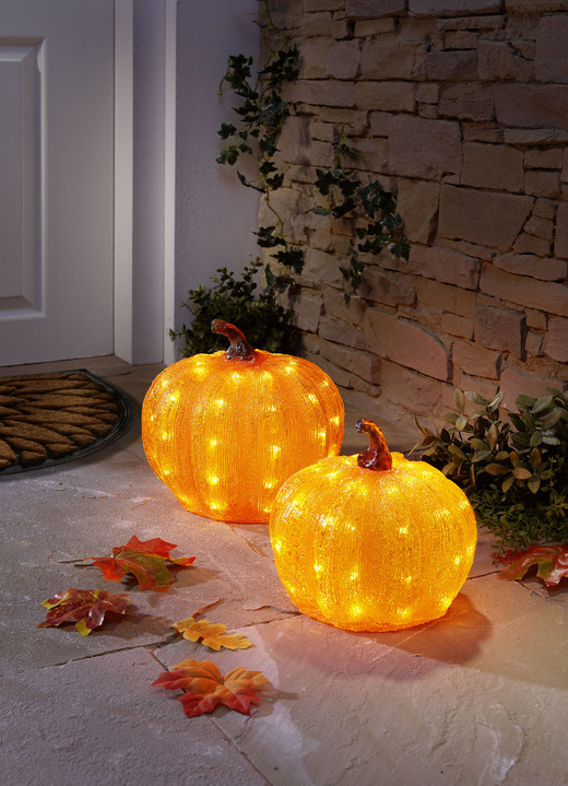 Leuchtende Dekoration - Batteriebetriebener LED-Kürbis, in Farbe ORANGE, in Ausführung LED-Kürbis, 20 cm