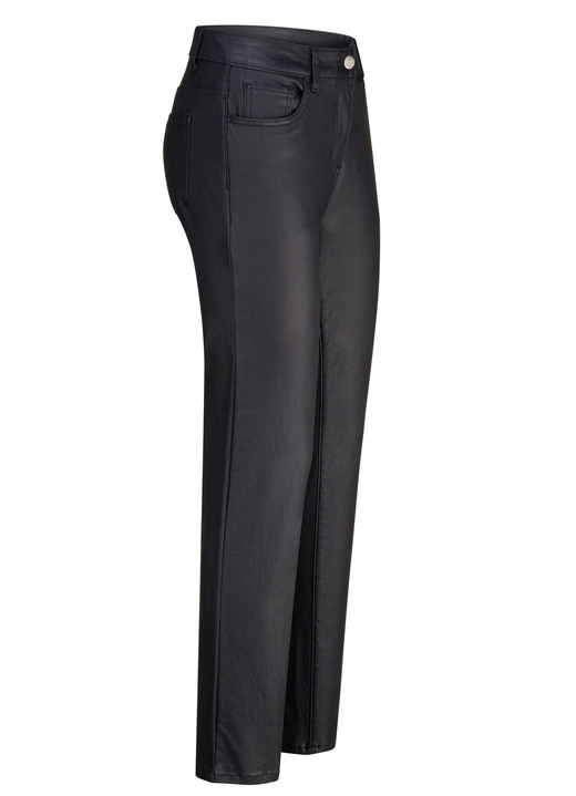 Hosen - Beschichtete Hose in 5-Pocket-Form, in Größe 017 bis 050, in Farbe SCHWARZ Ansicht 1