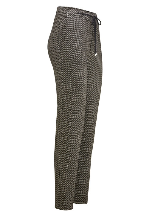 Damenmode - Hose in Fischgrat-Dessinierung, in Größe 018 bis 052, in Farbe SCHWARZ-ANTHRAZIT-BEIGE Ansicht 1