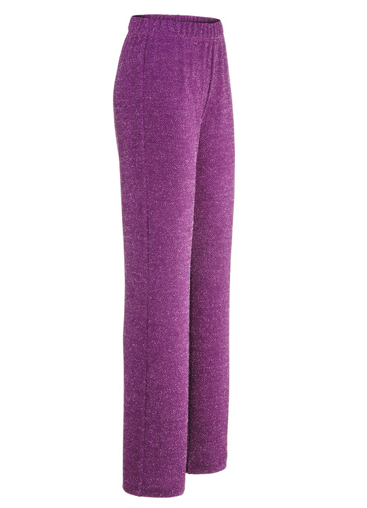 Damenmode - Hose mit edel funkelndem Glanzgarn, in Größe 017 bis 052, in Farbe BEERE Ansicht 1