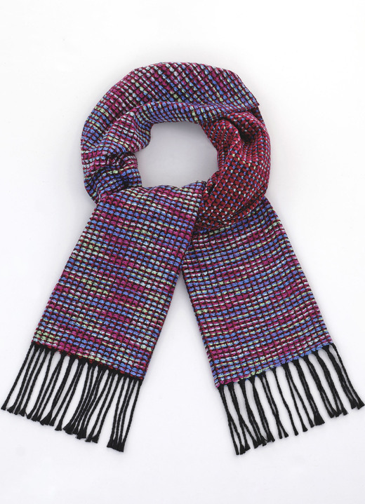Tücher & Schals - Schal mit Multicolor-Dessin, in Farbe ROT-NAVY-GRÜN Ansicht 1