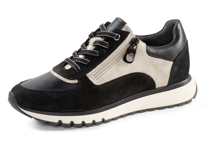 Komfortschuhe - ELENA EDEN, trendige Damen-Sneaker, Weite G, mit herausnehmbarem Fußbett, in Größe 035 bis 041, in Farbe SCHWARZ-KIESEL Ansicht 1