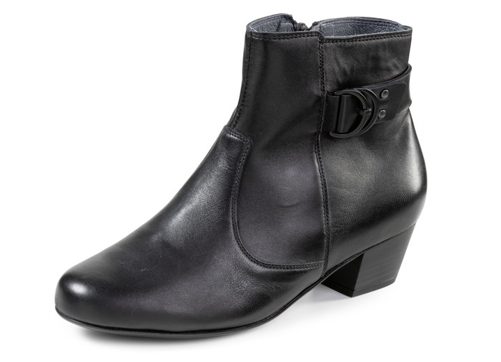 Komfortschuhe - Waldläufer Stiefelette mit Zierspange, in Größe 3 1/2 bis 8, in Farbe SCHWARZ Ansicht 1