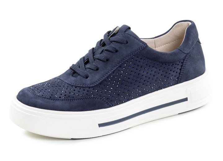 Slipper & Schnürschuhe - ELENA EDEN Sneaker aus feinem Veloursleder, in Größe 3 1/2 bis 8, in Farbe MARINE Ansicht 1