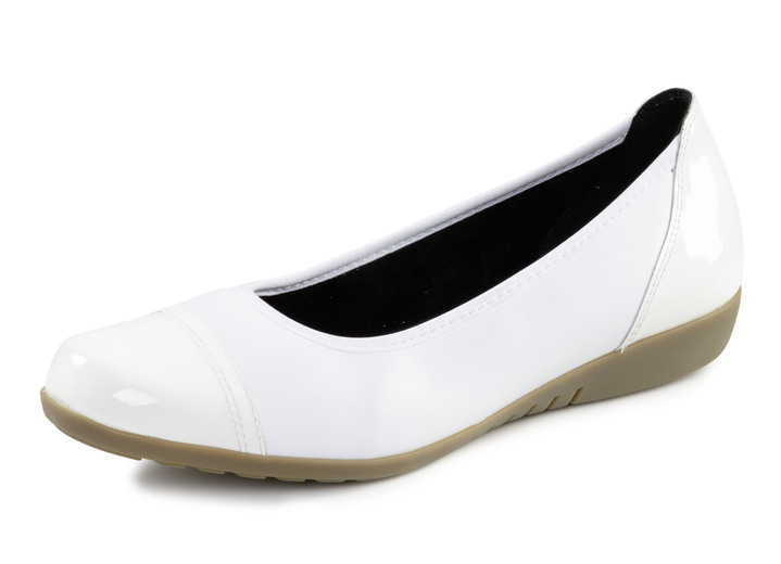 Komfortschuhe - ELENA EDEN, klassische Damen-Ballerinas, Weite G, mit herausnehmbarem Fußbett, in Größe 036 bis 042, in Farbe WEISS Ansicht 1